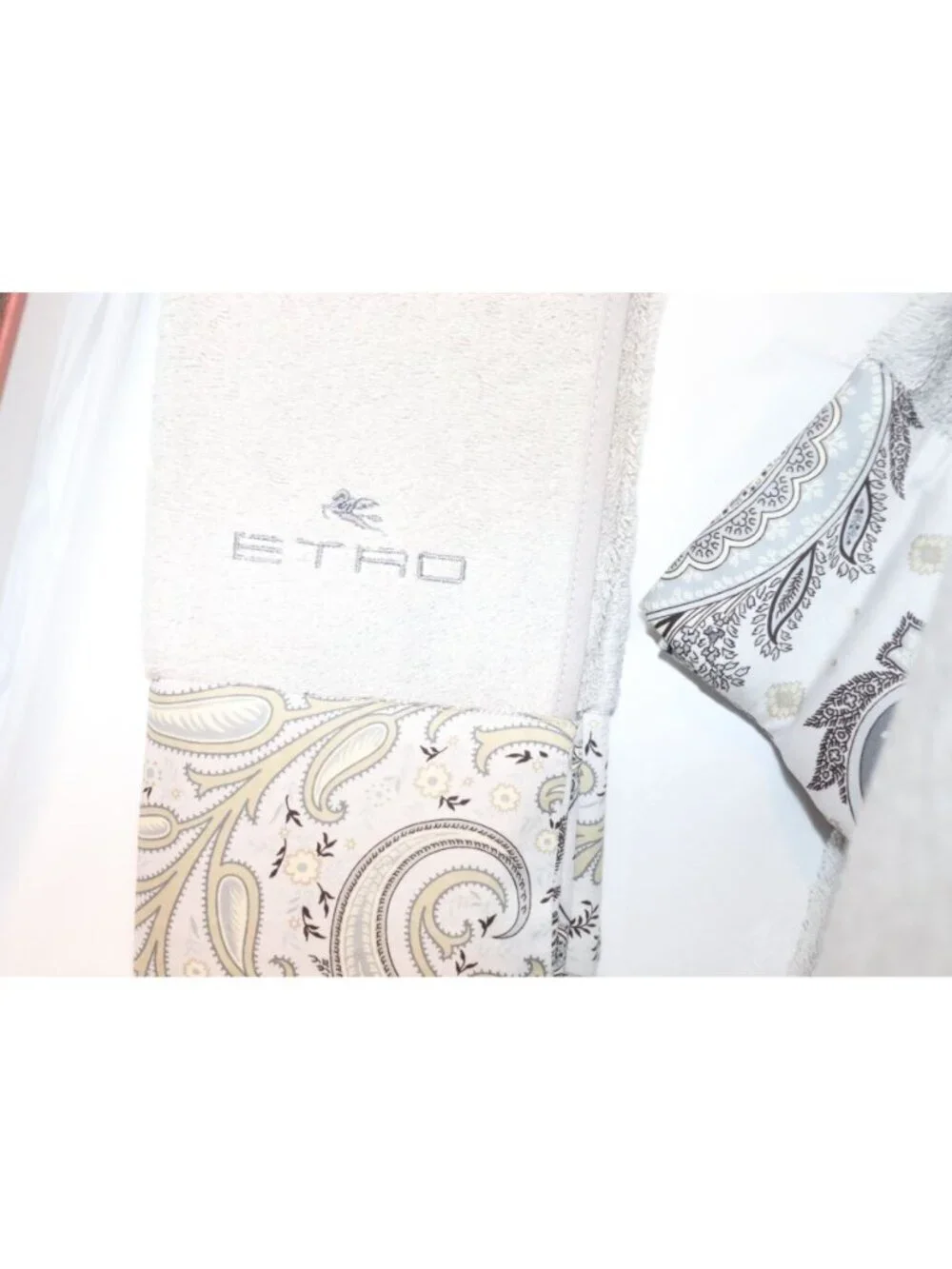 Etro Gray Paisley Border Towel Set In Gift Box - 5 Pieces NWT